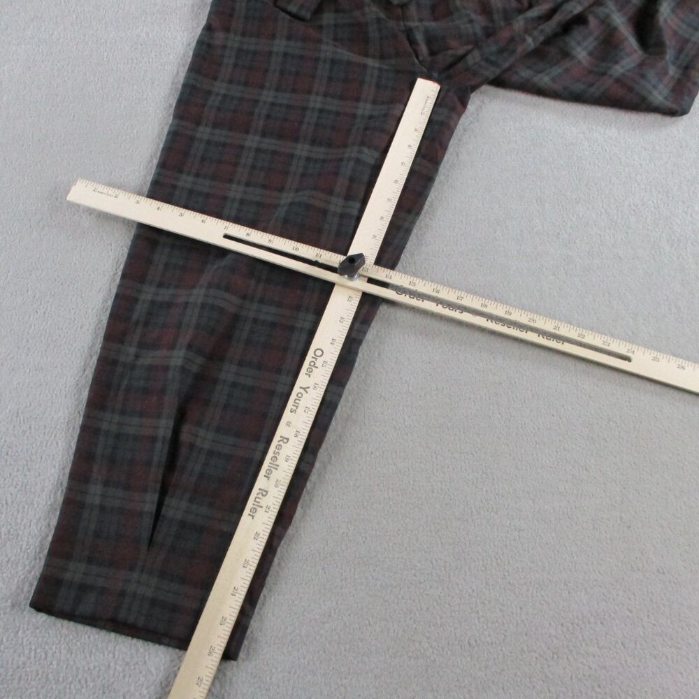 Disturbia Kalma Check Tie Belt Tapered Trouser Womens US 8 Red Multi Goth Dark - Picture 9 of 14